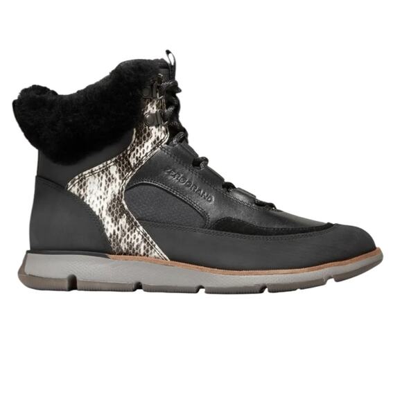 NWOT Women's Cole Haan 4.ZERGRAND Leather Hiker boots in Black – Sz 8 ½ - Picture 1 of 9